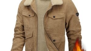 Winter Lapel Fleece Jacket With Pockets Warm Thicken Cotton Coat Men's Clothing