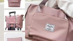 Foldable Storage Travel Bag Waterproof Large Capacity Gym Fitness Bag Weekender Overnight For Women