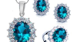 Crystal Jewelry Bridal Necklace Earrings Ring Jewelry Set