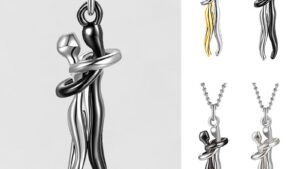 Love Hug Necklace Unisex Men Women Couple Jewelry Simple Temperament Clavicle Chain Valentines Day Lover Gift