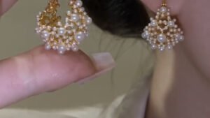 Women's Light Luxury Minority All-match Small Bead Flower Basket Earrings