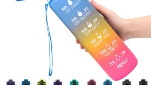 1L Tritan Water Bottle With Time Marker Bounce Cover Motivational Water Bottle Cycling Leakproof Cup For Sports Fitness Bottles