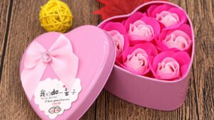Soap Flower Gift Box Valentine's Day Gift Mother's Day Creative Gifts Bear Flower Rose Heart Shaped Tin Box