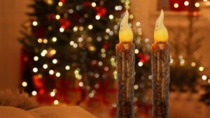 Creative Real Wax Emulational Decoration Layout Timing LED Pole Candle