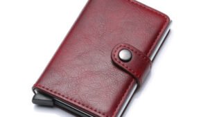 Anti-theft Men Vintage Wallet Aluminum Metal Purse Leather Cover