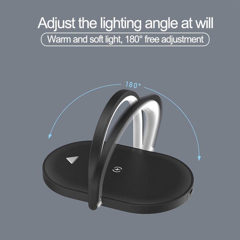 3 In 1 Foldable Wireless Charger Night Light Wireless Charging Station Stonego LED Reading Table Lamp 15W Fast Charging Light - Image 10
