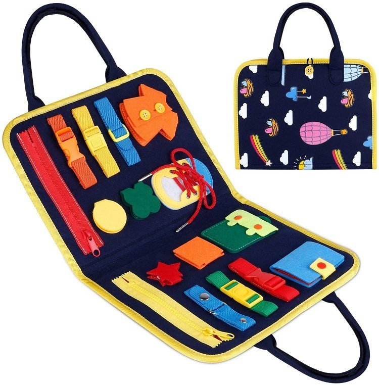 New Busy Book Children's Busy Board Dressing And Buttoning Learning Baby Early Education Preschool Sensory Learning Toy - Image 4