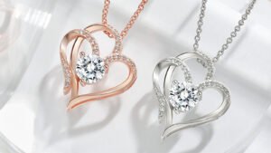 Zircon Double Love Necklace With Rhinestones Ins Personalized Heart-shaped Necklace Clavicle Chain Jewelry For Women Valentine's Day