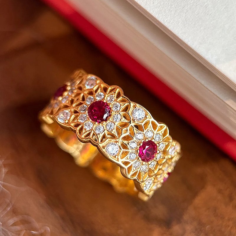 French Retro Rose Window Ring For Women - Image 4