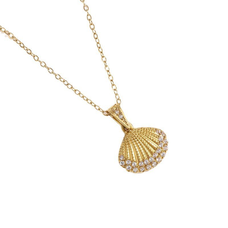 Strong Color Retention 18K Gold Ocean Series Pendant Gold Necklace - Image 3