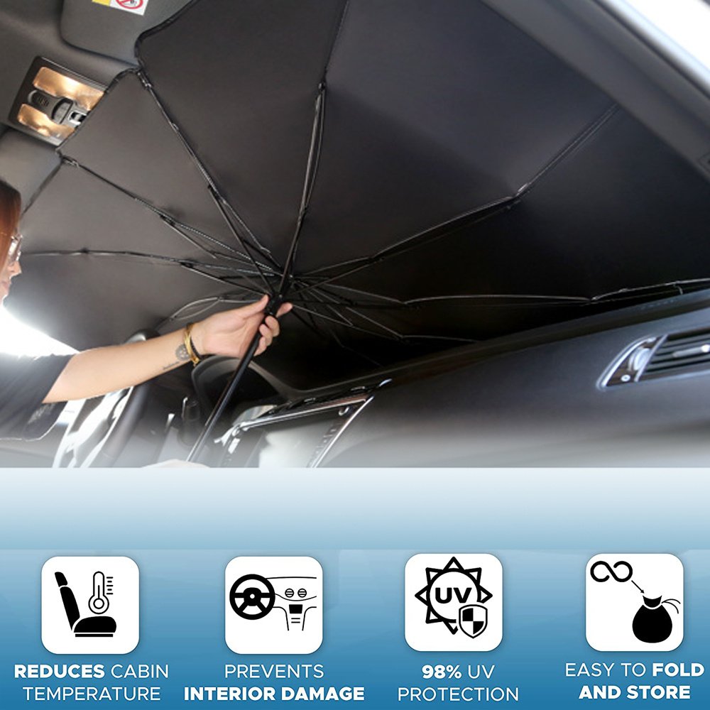 Foldable Car Windshield Sun Shade Umbrella UV Protection Heat Insulation Parasol Auto Front Window Cover Interior Protector Summer Gadgets - Image 3