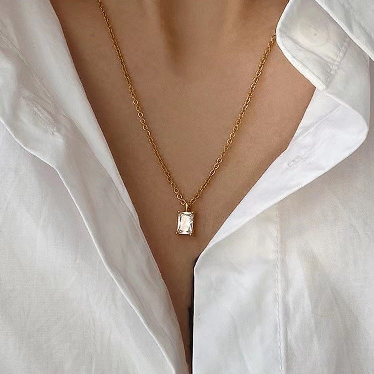 Necklace Stainless Steel Girl Zircon Female - Image 3