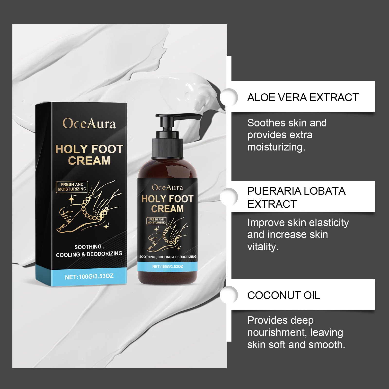 Fresh And Moisturizing Heel Massage Foot Care Skin Foot Neck Cream - Image 4