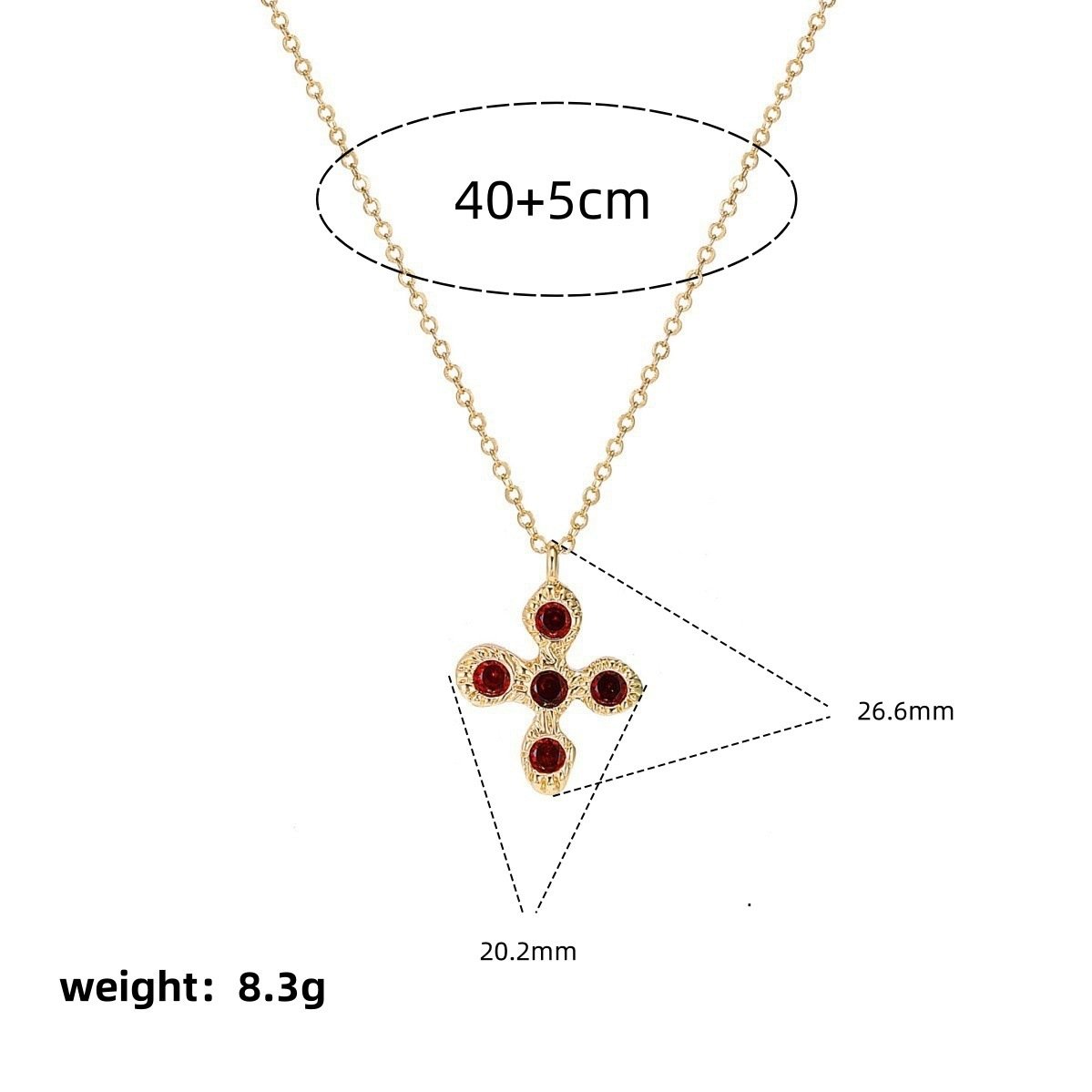 Light Luxury Floral Cross Pendant Delicate Zircon Necklace - Image 6