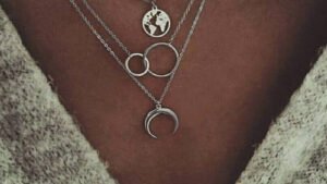 Fashionable Multilayer Boho Moon Map Necklace