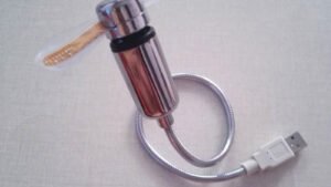 USB Fan Adjustable Mini Flexible Fan LED Light Time Clock Desktop Cool Gadget Time Display