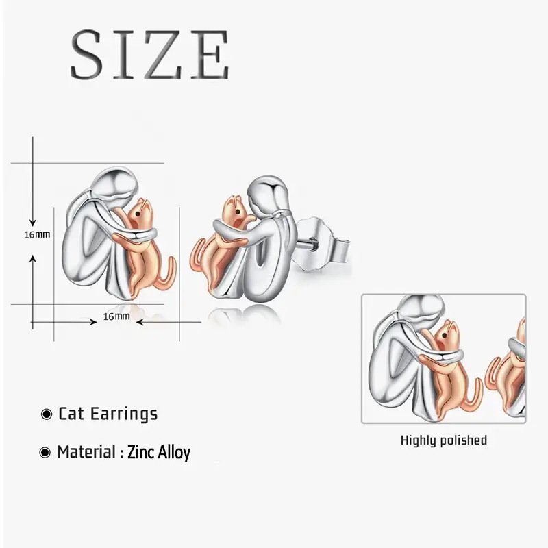 Fashionable And Creative Little Girl Hug Kitty Necklace - Image 6