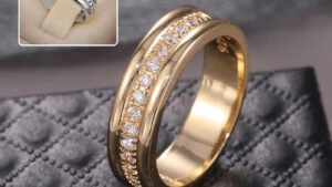 Simple Golden Sliver Rhinestones Ring Copper Plated RIngs Fashion Jewellery