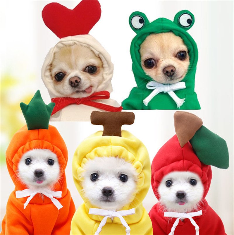 Cute Fruit Dog Clothes For Small Dogs Hoodies Winter Warm Fleece Pet Clothing Puppy Cat Costume Coat For French Chihuahua Outfit - Image 8