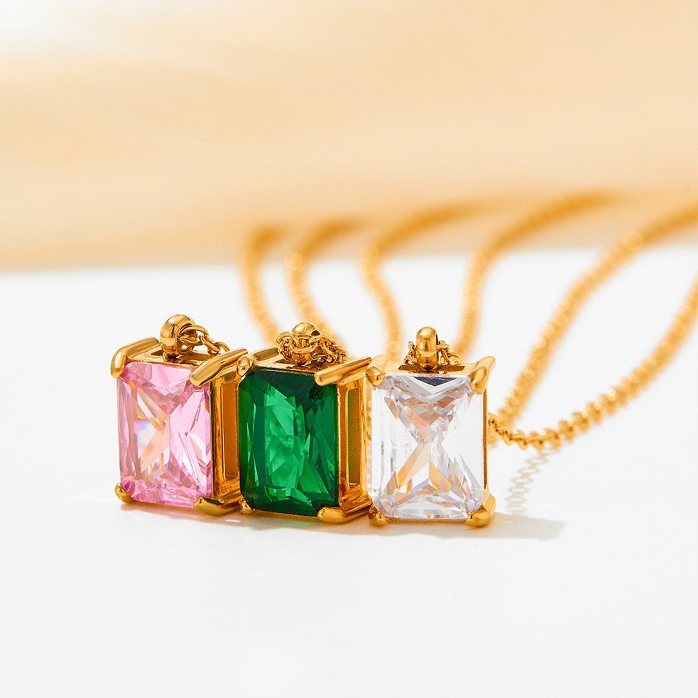 Necklace Stainless Steel Girl Zircon Female - Image 8