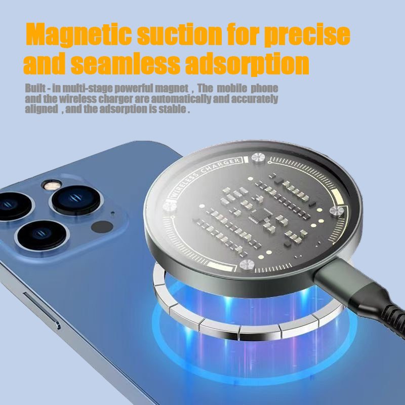 The Qi Wireless Charger 15w Magnetic Wireless Fast Charging Is Suitable For 12, 13, 14, 15 And 16 Mobile Phone Models - Image 5
