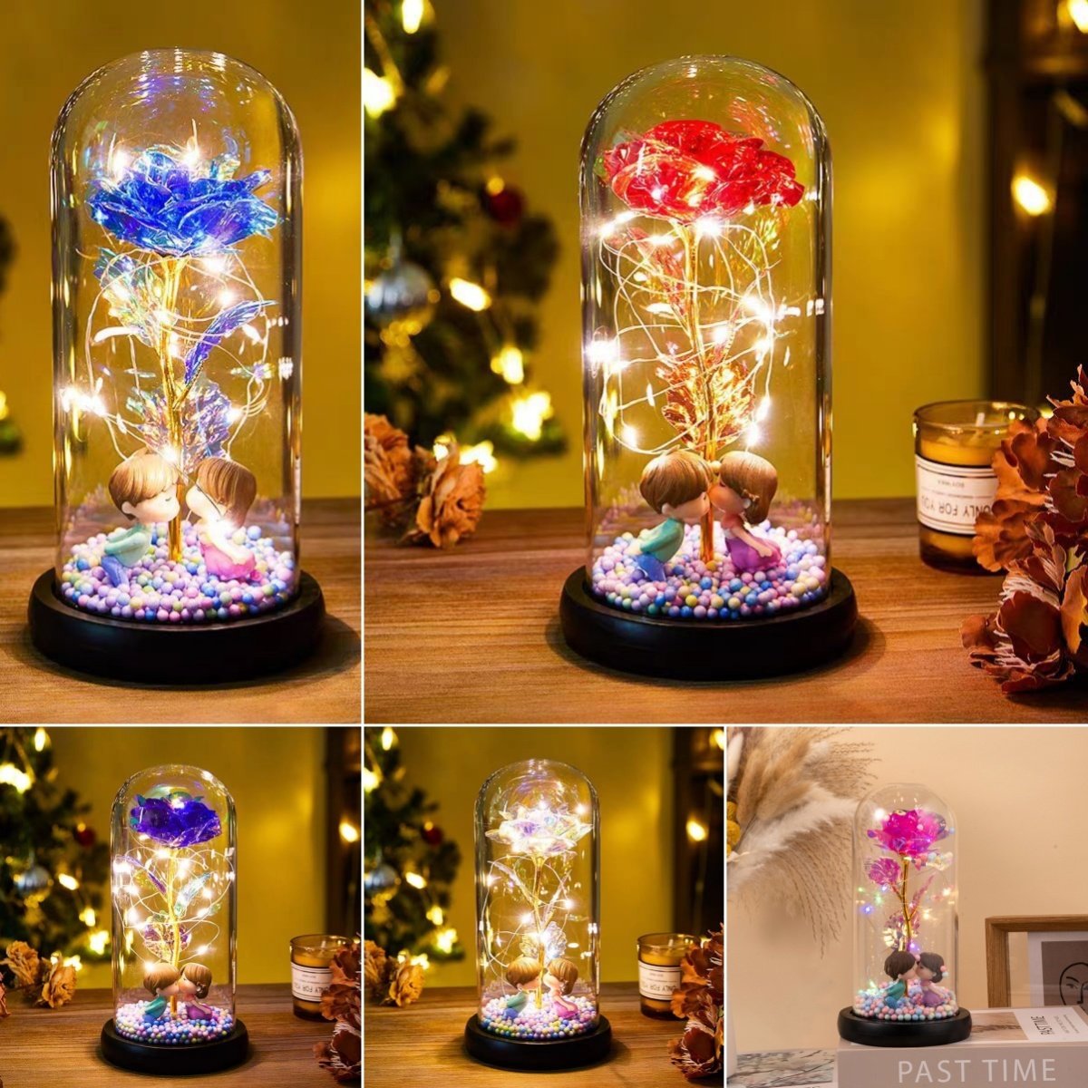 Eternal Rose LED Light Foil Flower In Glass Cover Night Lights Valentines Day Gifts Lamp Decor For For Home Bedroom Wedding Gift Valentine's Day Gifts - Image 10