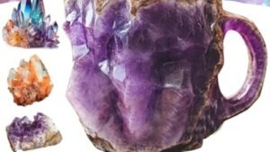 400ml Resin Mineral Crystal Coffee Mugs With Handles Elegant Fake Mineral Crystal Cup For Workplace Home Decor Christmas Gift Kitchen Gadgets