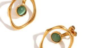 European And American Niche High Profile Retro High-grade Earrings Stainless Steel Plated 18K