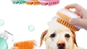 Dog Cat Bath Brush 2-in-1 Pet SPA Massage Comb Soft Silicone Pets Shower Hair Grooming Cmob Dog Cleaning Tool Pet Products