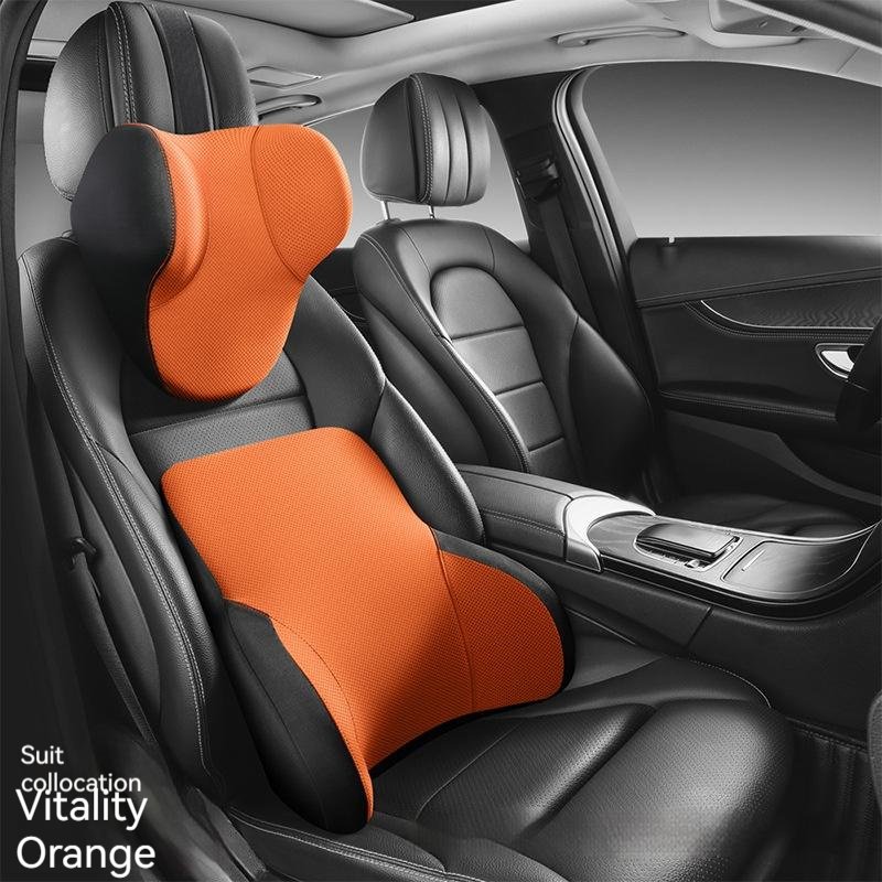Memory Foam Three-dimensional Hydrophobic Lumbar Support Pillow Oil-proof Light Luxury Comfortable Breathable Car Automotive Headrest - Image 2