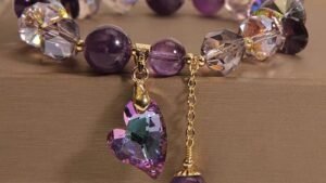 Purple Heart Crystal Bracelet Fashion Elegant Natural Amethyst Jewelry