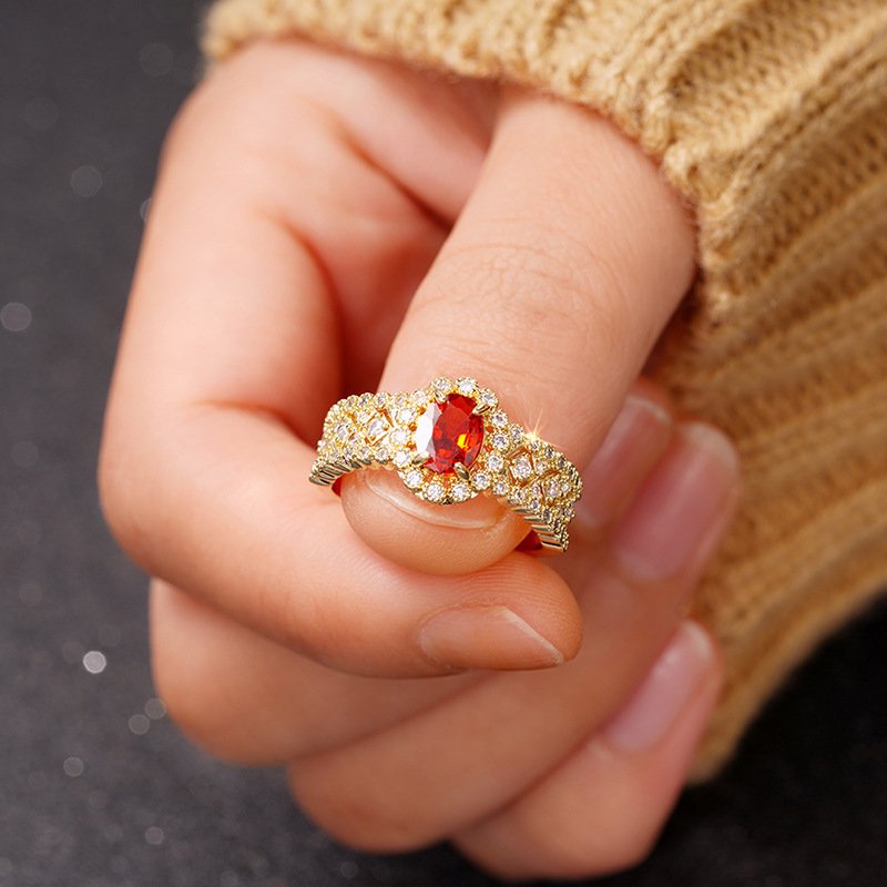 Retro Affordable Luxury Personality Inlaid Zircon Fashion Single Ring - Image 2