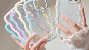 Wave Border Mobile Phone Case Solid Color Simple Candy Color