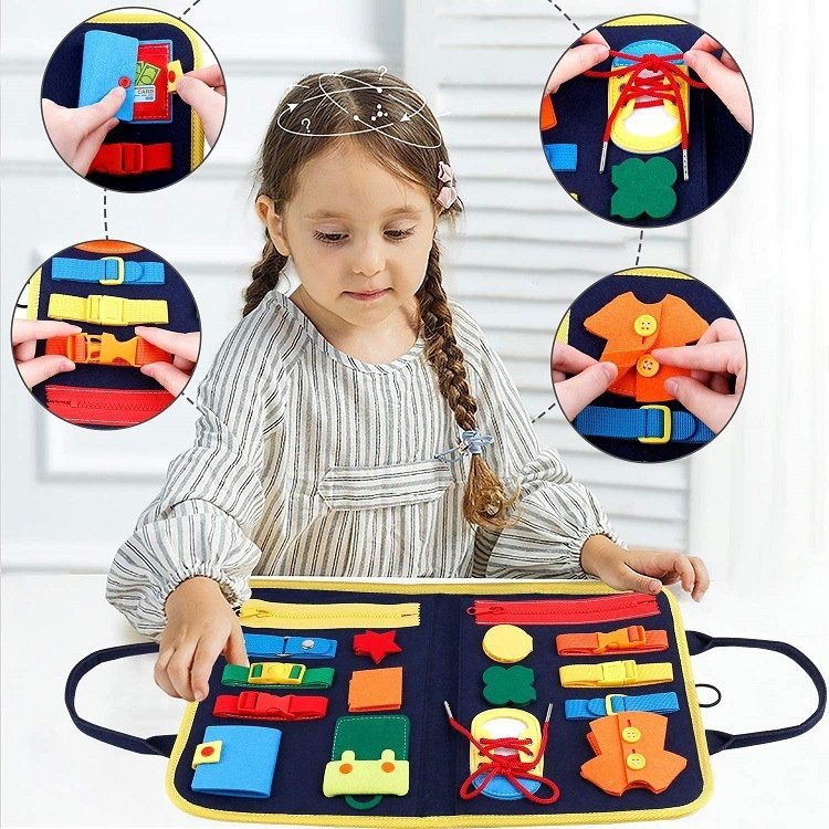 New Busy Book Children's Busy Board Dressing And Buttoning Learning Baby Early Education Preschool Sensory Learning Toy - Image 2