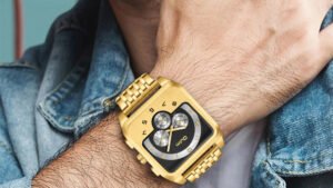 Gold Men's Watch Square Quartz