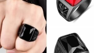 Black Red Big Gem Ring