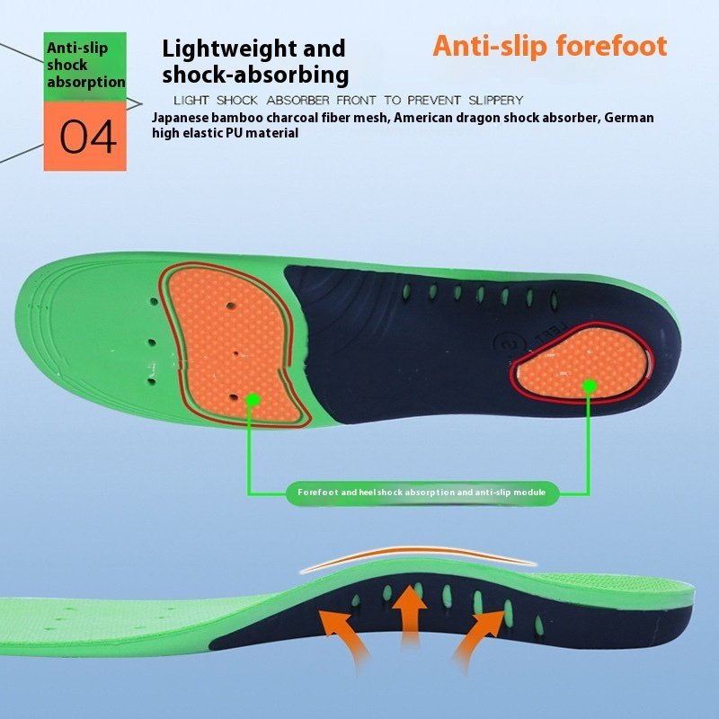 Flat Foot Correction Sports Pu Shock Absorption Insole Military Training Support Arch
