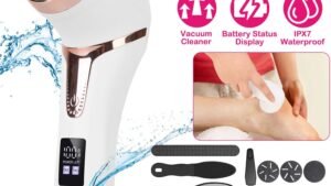 17Pcs Electric Foot Callus Remover With Vacuum Foot Grinder Rechargeable Foot File Dead Skin Pedicure Machine With 3 Grinding Heads 2 Speeds Foot Care Tool