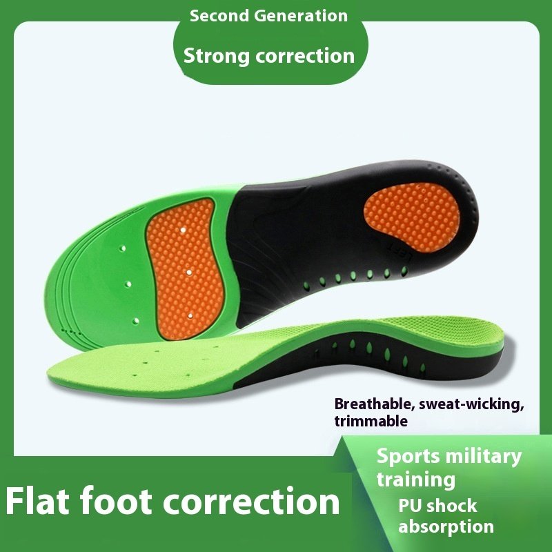 Flat Foot Correction Sports Pu Shock Absorption Insole Military Training Support Arch - Image 2