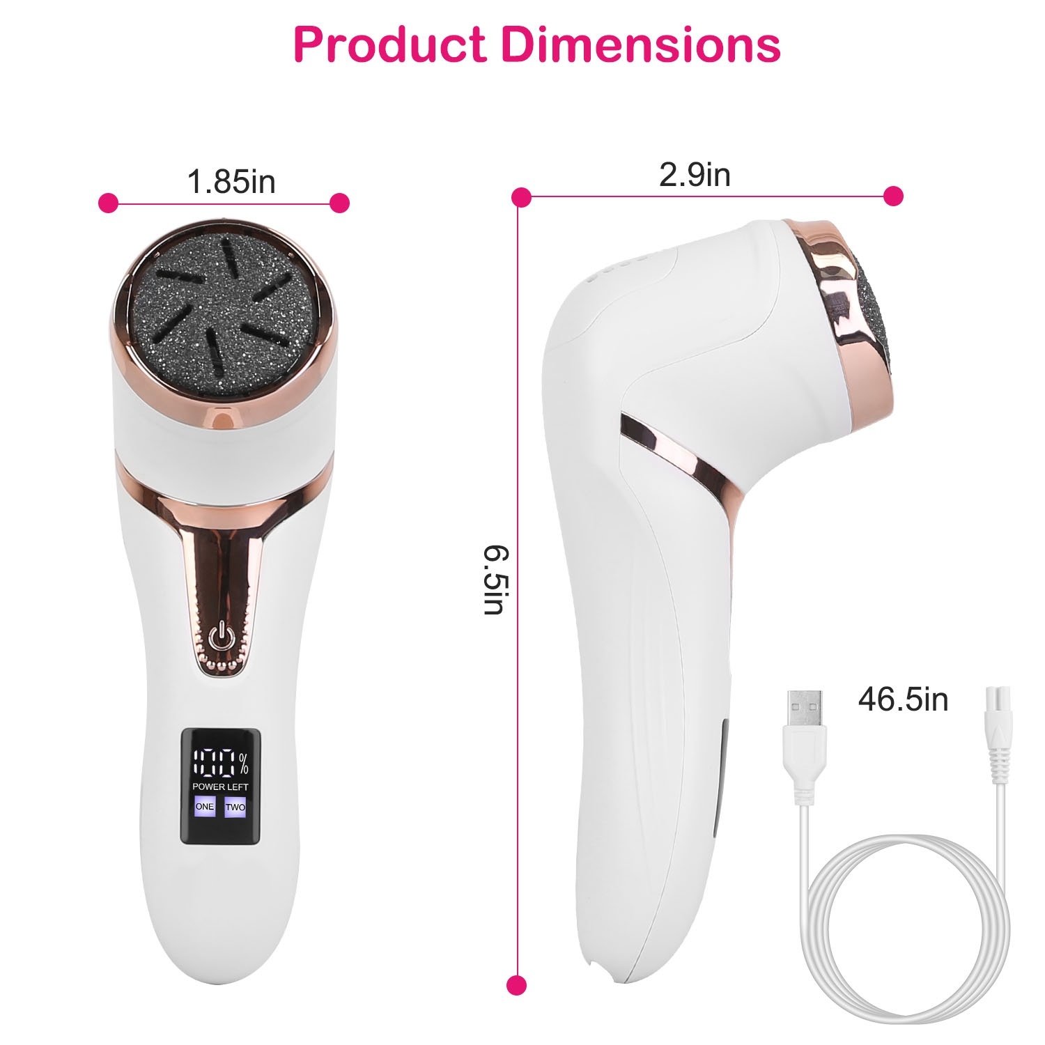 17Pcs Electric Foot Callus Remover With Vacuum Foot Grinder Rechargeable Foot File Dead Skin Pedicure Machine With 3 Grinding Heads 2 Speeds Foot Care Tool - Image 6