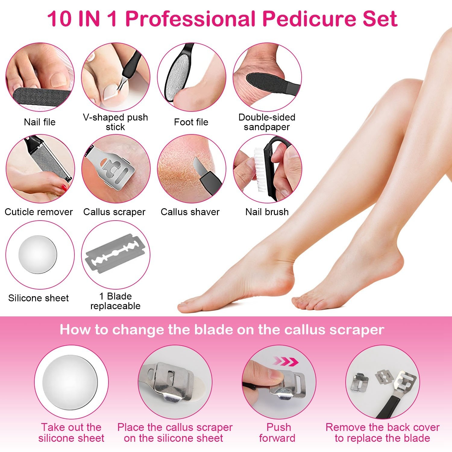17Pcs Electric Foot Callus Remover With Vacuum Foot Grinder Rechargeable Foot File Dead Skin Pedicure Machine With 3 Grinding Heads 2 Speeds Foot Care Tool - Image 8