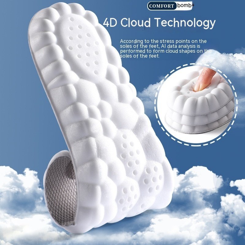 4D Cloud Technology Pu Massage Instep Insole High Elastic Shock Absorption - Image 3