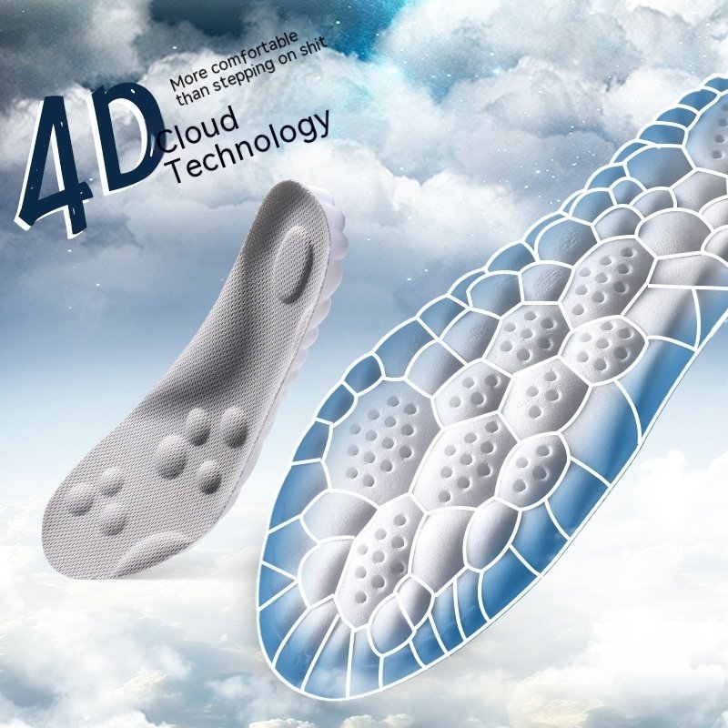 4D Cloud Technology Pu Massage Instep Insole High Elastic Shock Absorption - Image 5