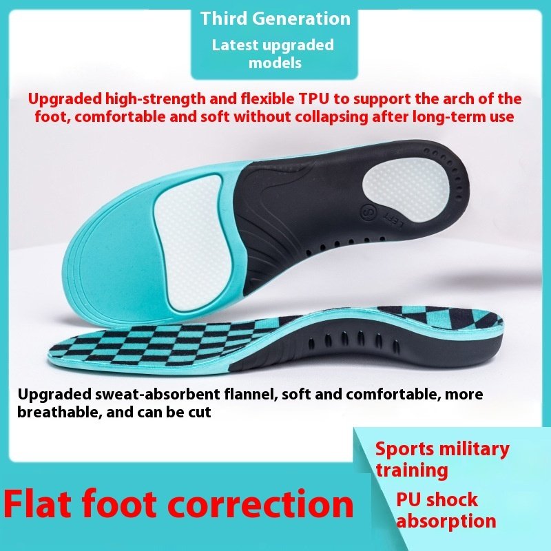 Flat Foot Correction Sports Pu Shock Absorption Insole Military Training Support Arch - Image 5