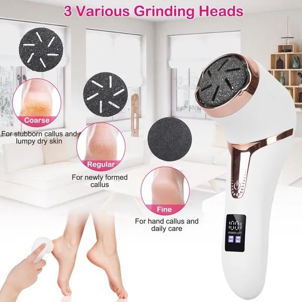 17 Pcs Electric Foot Callus Remover With Vacuum Foot Grinder Rechargeable Foot File Dead Skin Pedicure Machine - Image 5
