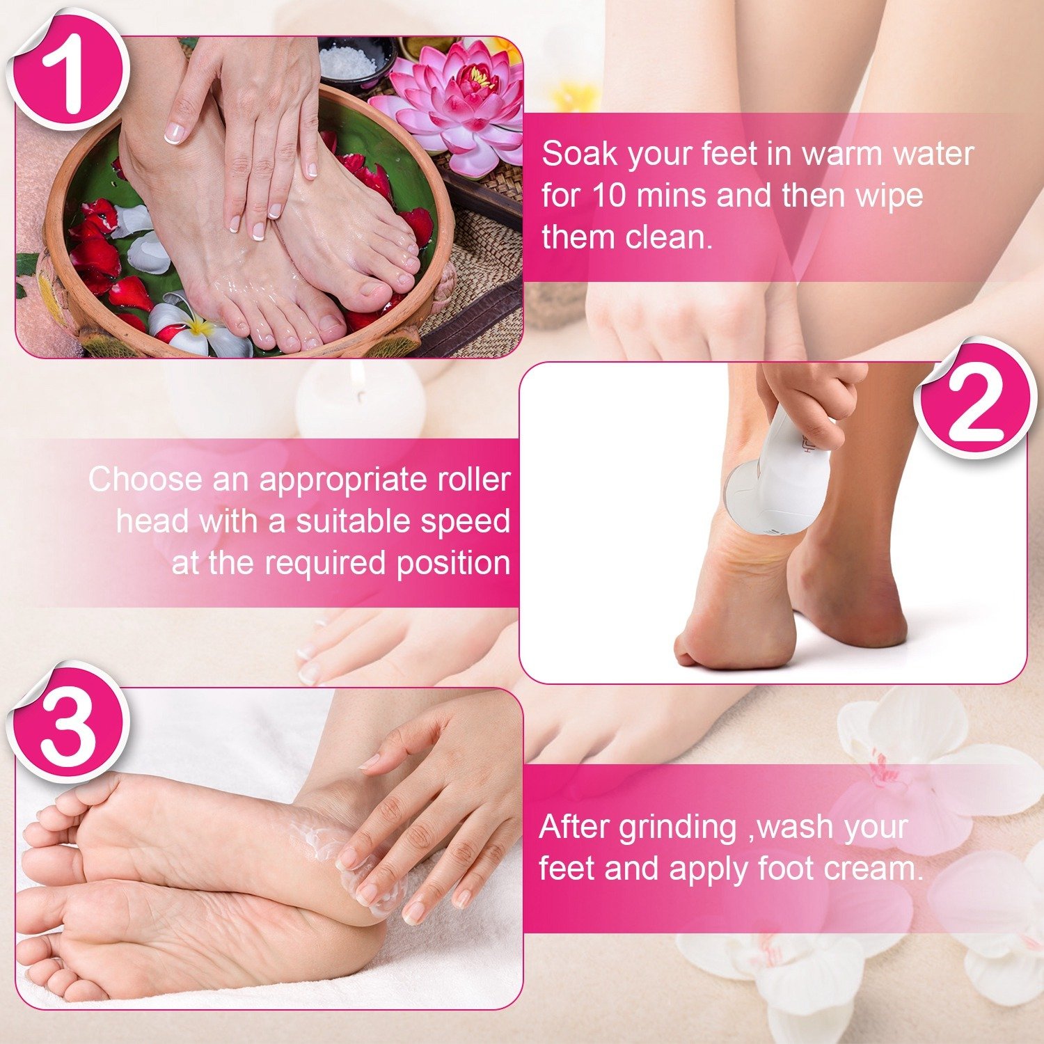 17Pcs Electric Foot Callus Remover With Vacuum Foot Grinder Rechargeable Foot File Dead Skin Pedicure Machine With 3 Grinding Heads 2 Speeds Foot Care Tool - Image 9