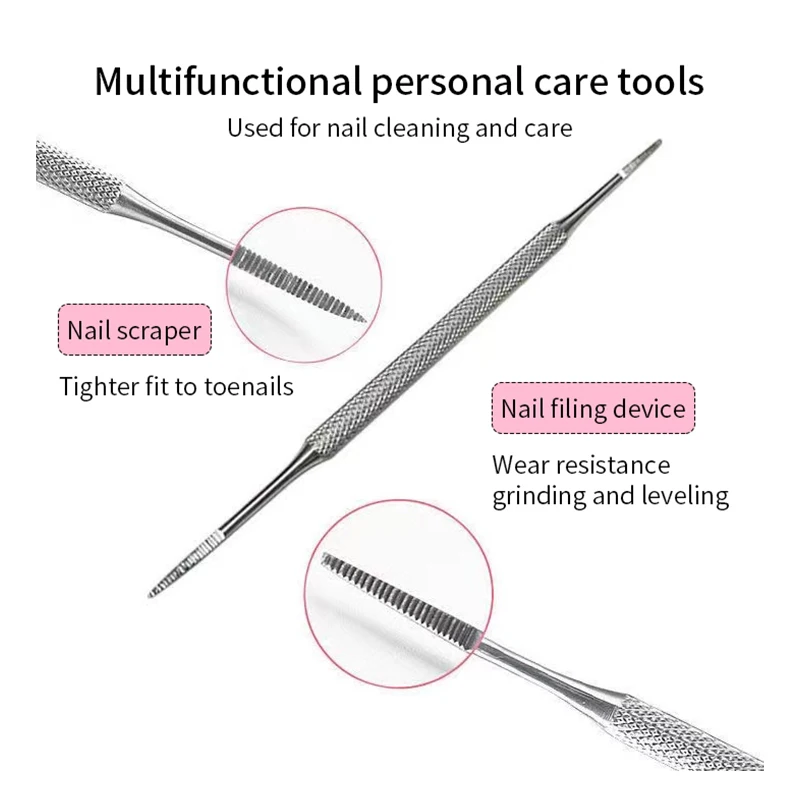 Toe Nail File Foot Nail Care Hook Ingrown Double Ended Ingrown Toe Correction Lifter File Manicure Pedicure Toenails Clean Tool - Image 2