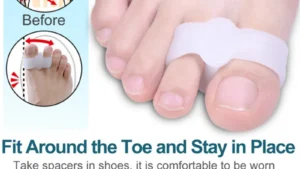 2 Pcs Big Toe Two Hole Valgus Toe Separator Silicone Gel Foot Protector Corrector Pedicure Foot Care Tool