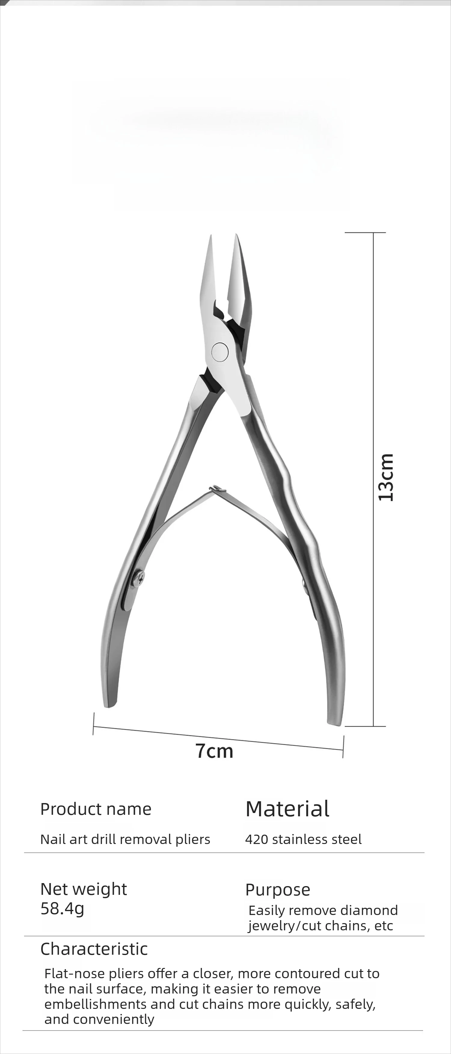 1Pc Straight Blade Toenail Nail Clippers Trimming Thick Ingrown Toenails Rhinestone Remover Nail Art Cuticle Nipper Nail Tools - Image 11