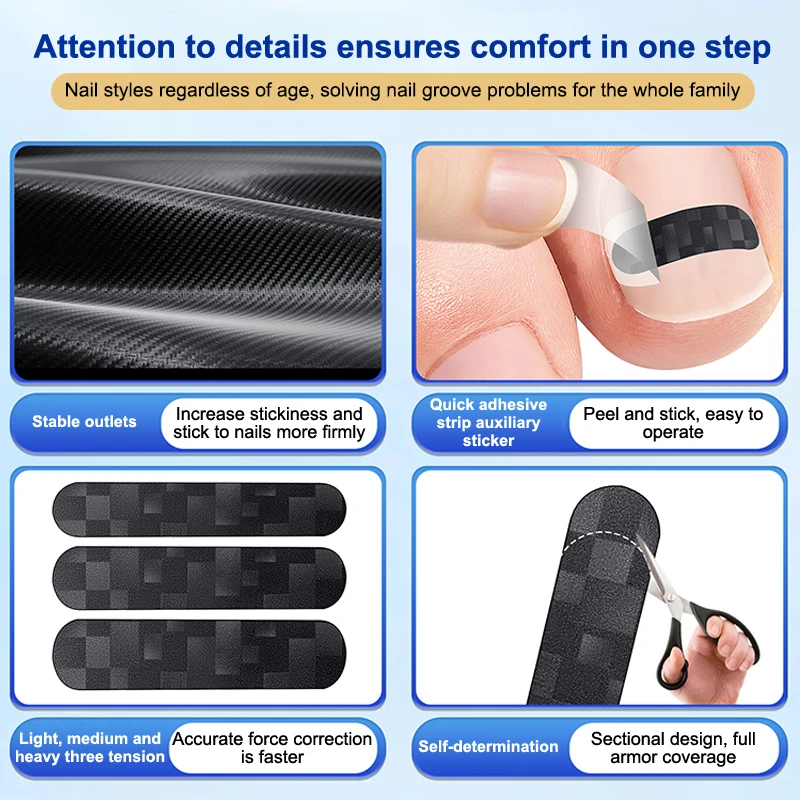 1/5Pcs Carbon Fiber Ingrown Toe Nail Ingrown Toenail Correction Tool Elastic Patch Sticker Straightening Clip Brace - Image 6